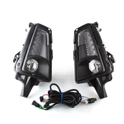 2ピース LED デイタイムランニングライト 適用: トヨタ ハイエース 2019 2020 2021 デイ ライト ホワイト ウインカー ライト イエロー 12V フォグランプ AL-OO-0851 AL Car light