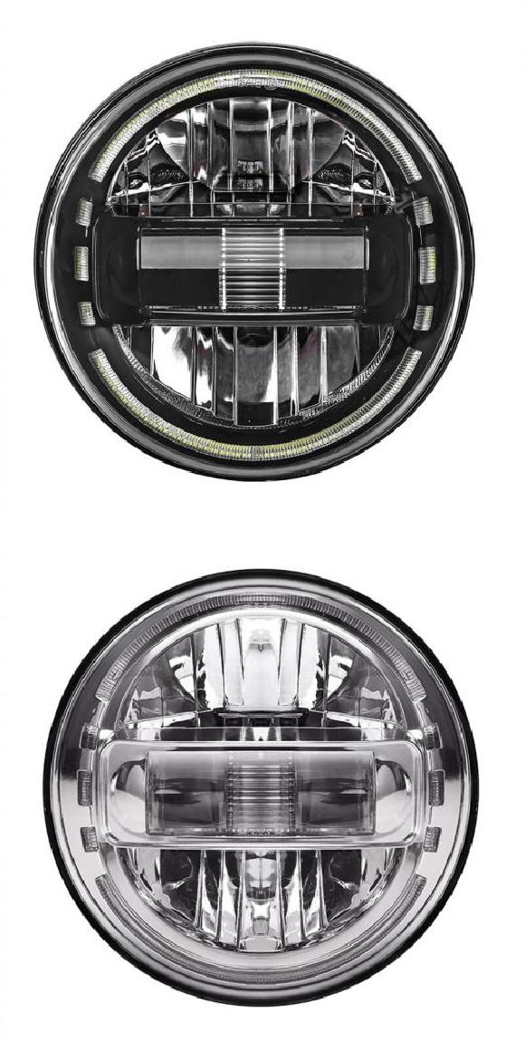 7 インチ LED ヘッドライト ラウンド 適用: ジープ/JEEP ラングラー JK TJ ハマー/HUMMER H1 H2 12V 24V スズキ サムライ ラーダ/LADA 4×4 1ピース ブラック・1ピース シルバー AL-OO-0866 AL Car light