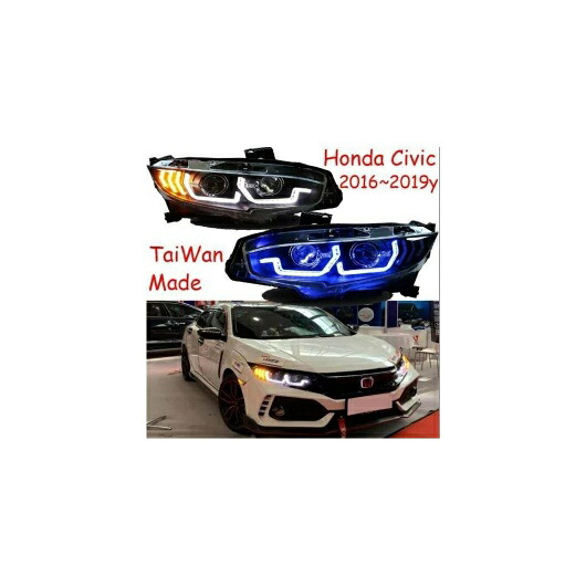 2016-2019 バンパー ヘッド ライト 適用: ホンダ シビック ヘッドライト LED DRL ハロゲン/HID キセノン フォグ ヘッドランプ タイプ001 ホンダ シビック ハロゲン バルブ 2016-2019 AL-OO-0740 AL Car light｜オートパーツエージェンシー