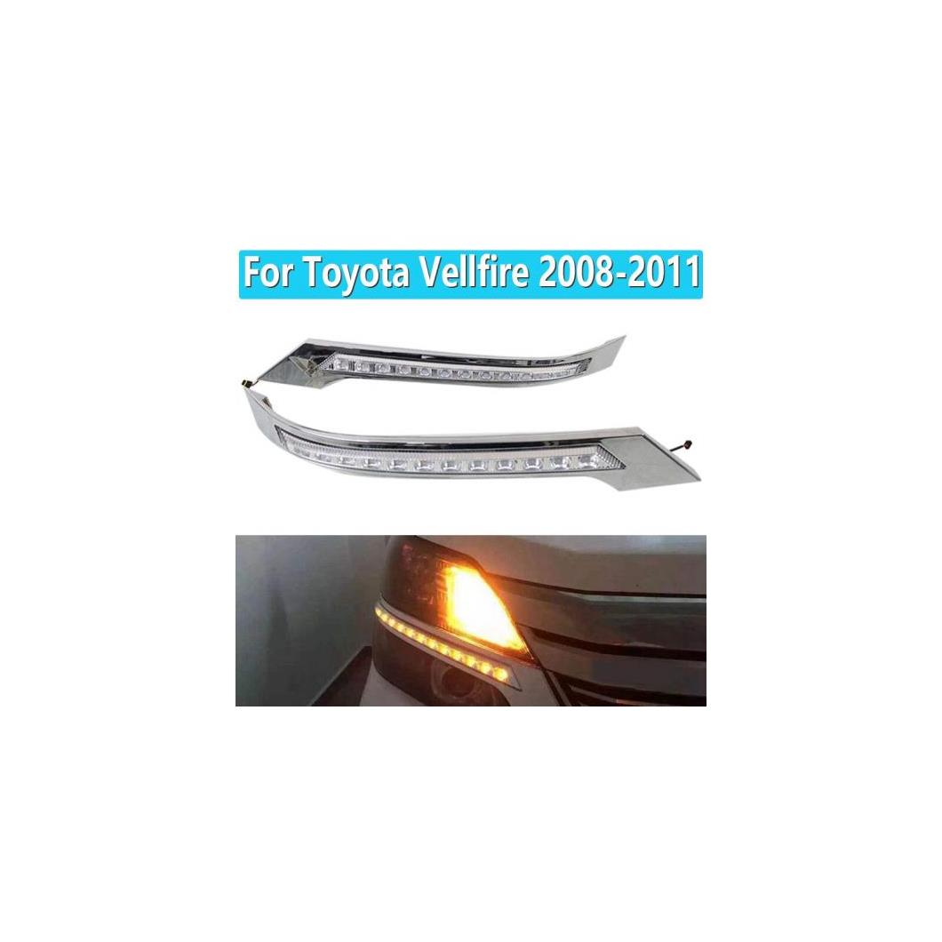 1ペア 適用: トヨタ ヴェルファイア 2008 2009 2010 2011CAR LED DRL デイタイム ランニング ライト デイライト ウインカー 防水 AL-OO-0820 AL light｜オートパーツエージェンシー