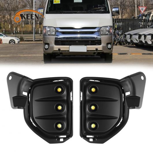 2ピース LED オート デイタイム ランニング ライト 適用: トヨタ ハイエース 2014 2015 2016 ヘッドライト フロント バンパー カバー ランプ DRL ホワイト 12V AL-OO-0879 AL Car light