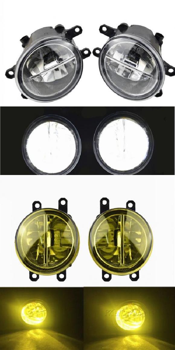 2ピース スーパー ブライト LED フォグ ヘッド ランプ 左 右 H8 H11 ソケット 適用: トヨタ シエナ ハイエース ヴェンザ マトリックス ホワイト ライト・イエロー ライト AL-OO-0945 AL Car light