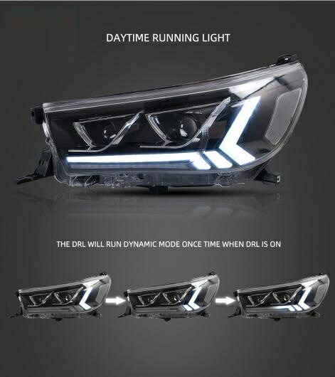 ヘッドライト 適用: トヨタ ハイラックス 2015 2016 2017 2018 2019 LED ヘッド ランプ チューニング ライト パーツ プラグ プレイ AL-OO-0963 AL Car light