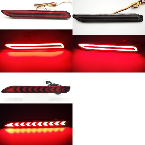 LED リア バンパー リフレクター ブレーキ ランプ 適用: トヨタ RAV4 ハリアー シエナ EZ アルファード アイゴ マーク X レクサス IS-F レッド カバー～モデル E 3ファンクション AL-OO-1004 AL Car light