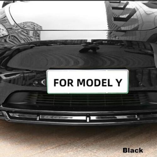 適用: テスラ/TESLA モデル Y 2020-2021 フロント リップ ラージ サラウンド フロント シャベル アンチ-衝突 スポイラー プロテクター 装飾 アクセサリー ブラック AL-OO-1348 AL Exterior parts for cars