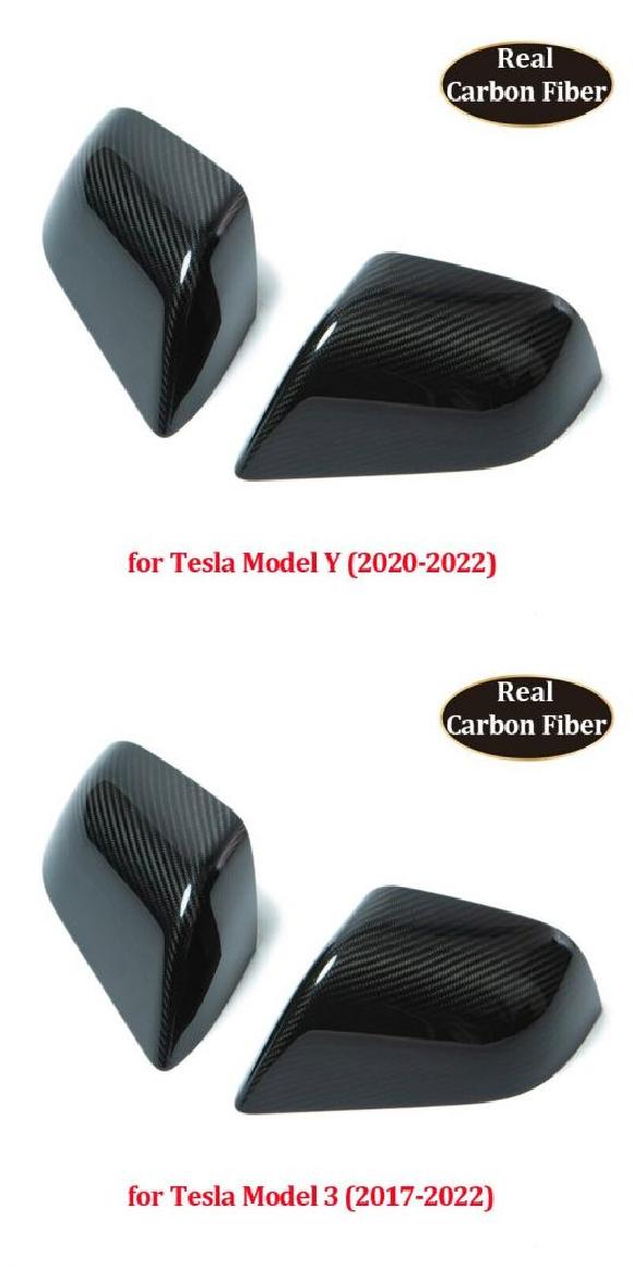 バックミラー ミラー カバー 適用: テスラ/TESLA モデル 3 Y S 2022 2021 カーボンファイバー リア ビュー カバー エクステリア アクセサリー モデル Y・モデル 3 AL-OO-1571 AL Car parts