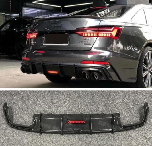 リアル カーボンファイバー リア バンパー トランク リップ スポイラー ディフューザー 適用: アウディ/AUDI A6 S6 SILEN C8 2019 2020 2021 ランプ AL-OO-2957 AL Exterior parts for cars