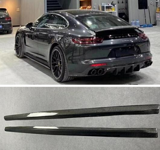 リアル カーボンファイバー サイド ボディ スカート キット リップ カバー 適用: ポルシェ/PORSCHE パナメーラ 971/971 ターボ 2017 パナメーラ 971・パナメーラ 971 ターボ AL-OO-3278 AL Exterior parts for cars