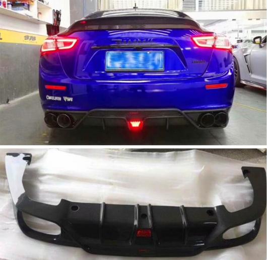 リアル カーボンファイバー リア バンパー トランク リップ スポイラー ディフューザー 適用: マセラティ/MASERATI ギブリ 2014 2015 2016 2017 LED ライト AL-OO-3329 AL Exterior parts for cars｜オートパーツエージェンシー