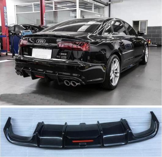 リアル カーボンファイバー リア バンパー トランク リップ スポイラー ディフューザー 適用: アウディ/AUDI A6 S6 Sライン C7.5 2016 2017 2018 LED ランプ AL-OO-3487 AL Exterior parts for cars