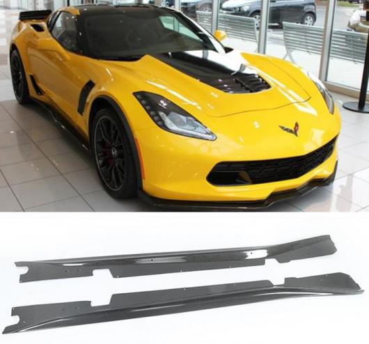ペア リアル カーボンファイバー サイド ボディ スカート キット リップ カバー 適用: シボレー/CHEVROLET コルベット C7 2014 2015 2016 2017 2018 2019 AL-OO-3491 AL Exterior parts for cars