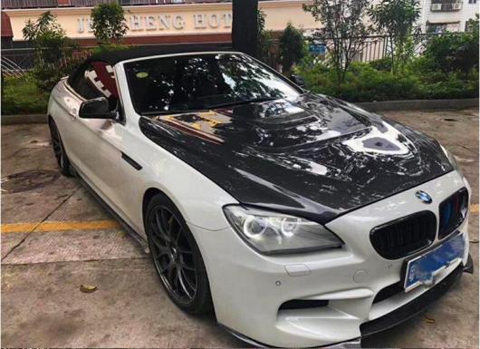 リアル カーボンファイバー フロント バンパー エンジン フード ボンネット 吹き出し口 カバー 適用: BMW 6シリーズ F06 F12 F13 M6 2012-2018 AL-OO-3517 AL Exterior parts for cars｜オートパーツエージェンシー