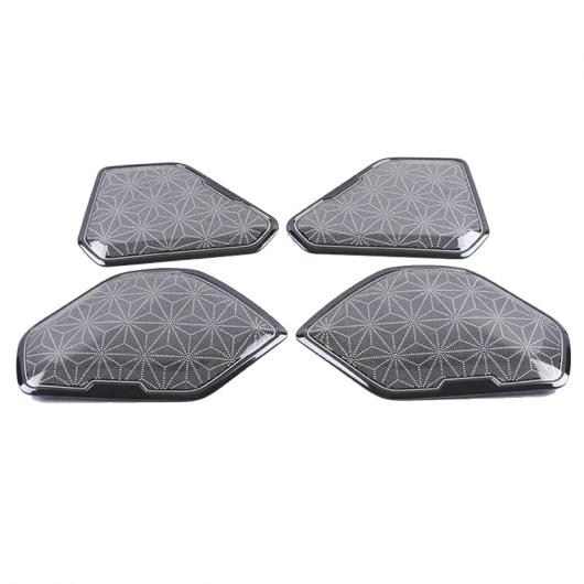 4ピース ステンレス スチール ドア スピーカー カバー トリム 適用: トヨタ RAV4 2019 2020 シルバー＆ブラック a ブラック AL-OO-3608 AL Interior parts for cars