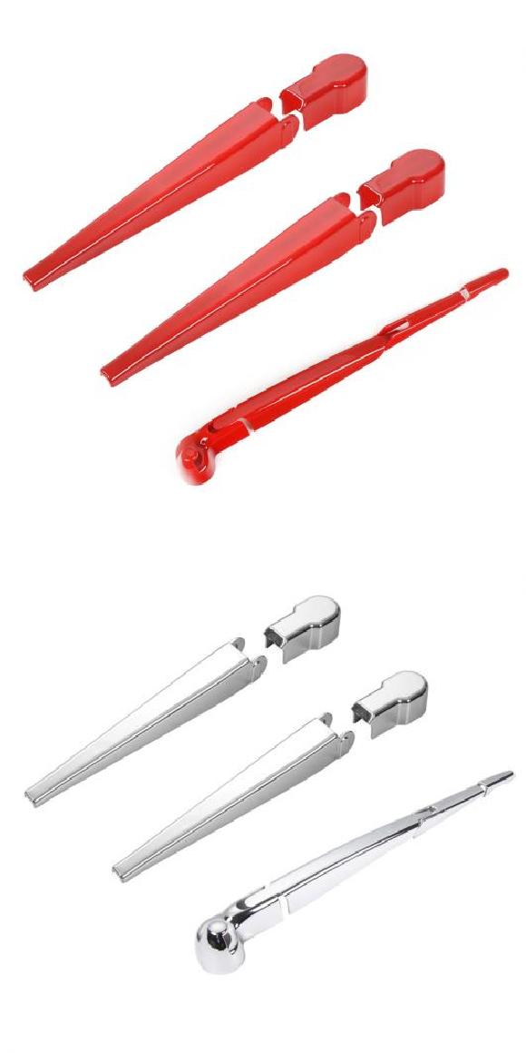 適用: ジープ/JEEP ラングラー JL 2018 2019 2020 フロント＆リア シールド ワイパー カバー トリム レッド・シルバー AL-OO-3583 AL Exterior parts for cars