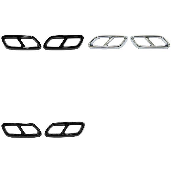 適用: メルセデス ベンツ C クラス W206 クーペ 2021 2022 テール スロート マフラー エキゾースト カバー ABS トリム アクセサリー ブラック~カーボン AL-OO-3789 AL Exterior parts for cars