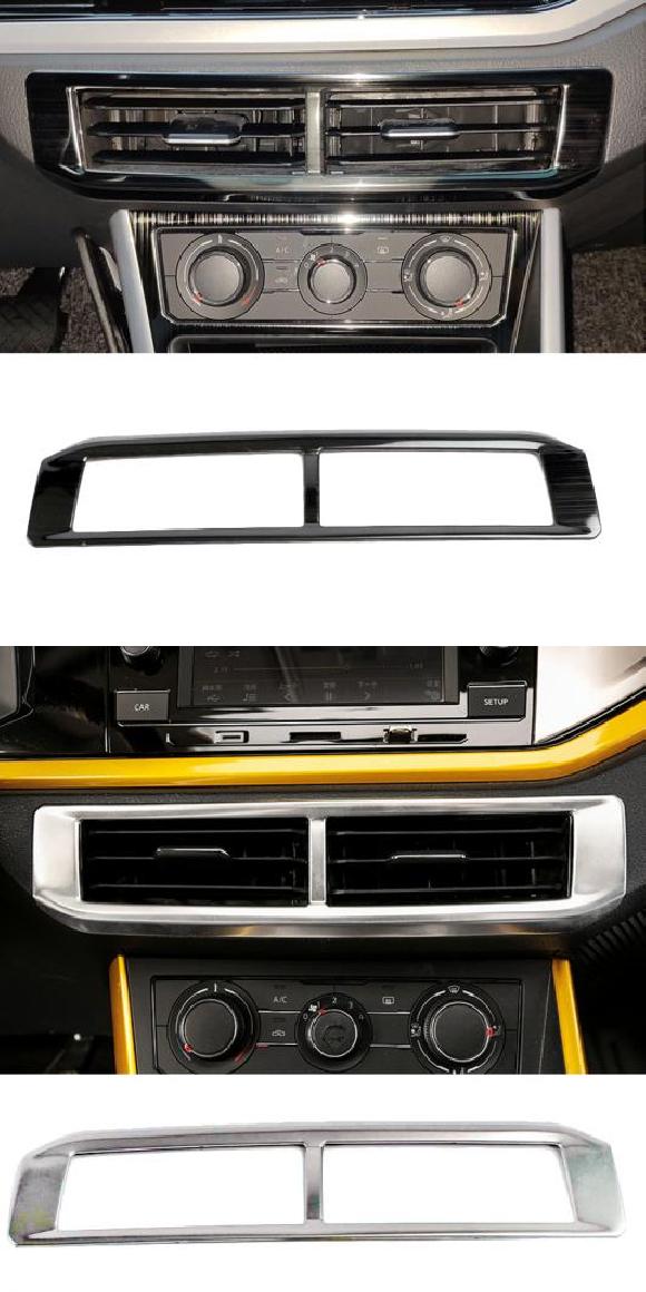 適用: フォルクスワーゲン/VOLKSWAGEN ポロ 2019 インテリア エアコン CD コントロール パネル カバー ダッシュボード セントラル ミドル AC 吹き出し口 装飾 ブラック・グレー AL-OO-4891 AL Interior parts for cars