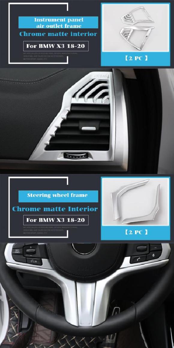 適用: BMW X3 X4 G01 G02 2019 2020 インテリア アクセサリー ABS クローム マット 装飾 カバー トリム タイプ005・タイプ006 AL-OO-4921 AL Interior parts for cars