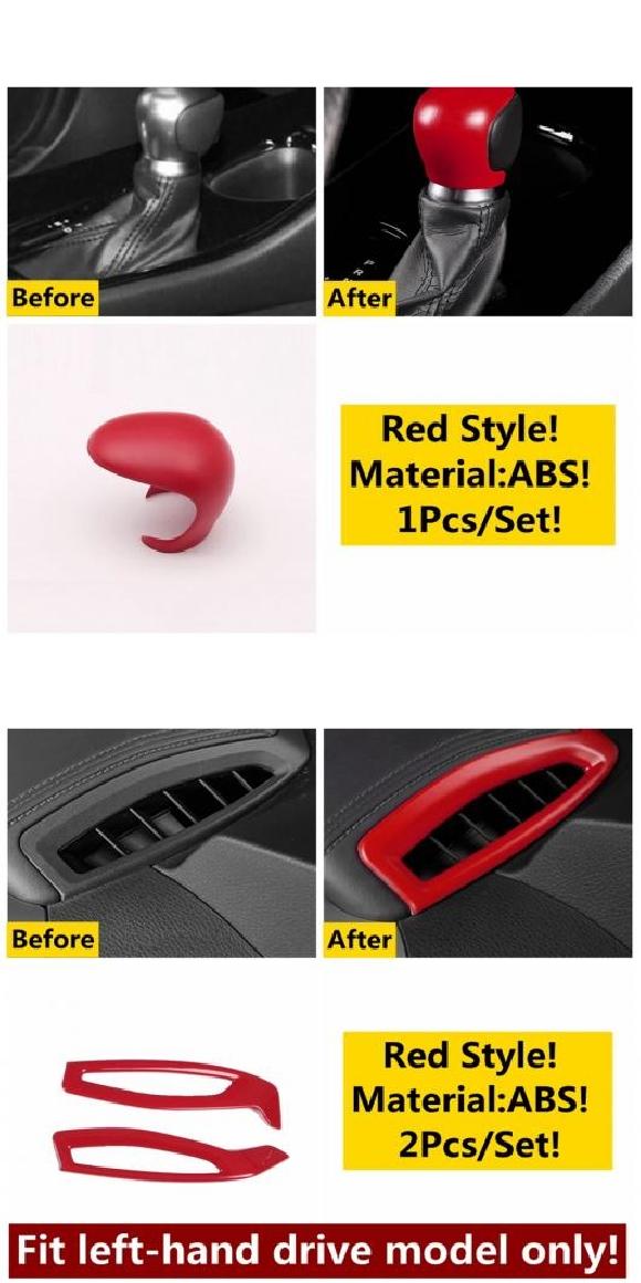 レッド アクセサリー ダッシュボード エア AC ギア ヘッド ハンドル ボウル アームレスト ボックス ウインドウ リフト パネル カバー トリム 適用: トヨタ C-HR CHR 2016-2022 タイプF・タイプH AL-OO-5154 AL Interior parts for cars