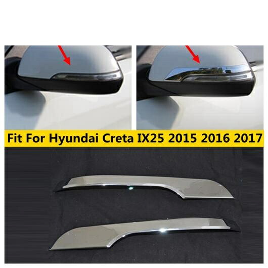 ドア バックミラー ミラー 保護 カバー 装飾 トリム 2ピース 適用: ヒュンダイ/現代/HYUNDAI クレタ IX25 2015 2016 2017 ABS クローム AL-OO-5486 AL Exterior parts for cars