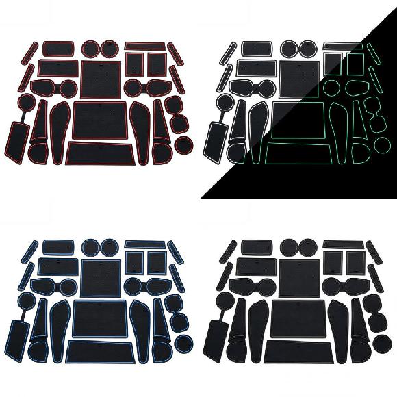 滑り止め マット ゲート スロット カップ 適用: いすゞ D-マックス MU-X 2012-2019 SX LS EX LS-T ラバー パッド ダッシュボード MUX DMAX レッド~MUX DMAX ブラック AL-OO-5759 AL Car parts|オートパーツエージェンシー