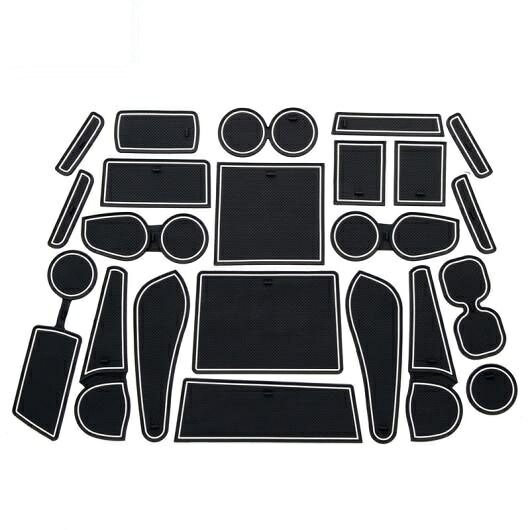 滑り止め マット ゲート スロット カップ 適用: いすゞ D-マックス MU-X 2012-2019 MUX DMAX ドア 隙間 パッド アクセサリー ラバー コースター ホワイト DMAX MUX ホワイト 19ピース AL-OO-6096 AL Car parts
