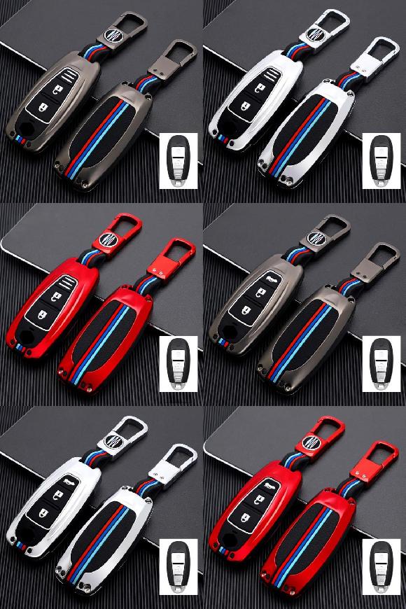 キーケース カバー 適用: スズキ ビターラ スイフト イグニス キザシ バレーノ エルティガ サムライ SX4 S-クロス イグニス 2017 2018 2019 2ボタン ブラック~3ボタン レッド AL-OO-6286 AL Interior parts for cars|オートパーツエージェンシー
