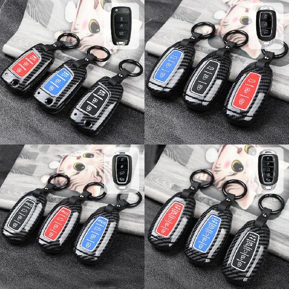 キーケース カバー 適用: ヒュンダイ/現代/HYUNDAI アクセント ソラリス エラントラ サンタフェ フリップ 3ボタン～スマート 5ボタン ブラック～ブルー AL-OO-6349 AL Interior parts for cars｜オートパーツエージェンシー