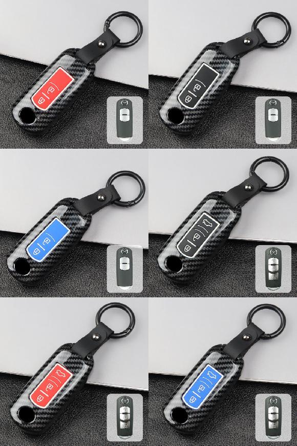 キー カバー ケース 適用: MAZDA2 3 6 BL BM GH GJ CX-5 CX5 KE KF CX3 CX7 CX9 MX5 2012 2014 2015 2016 2017 2018 2019 アクセサリー 2ボタン ブラック～3ボタン ブルー AL-OO-6366 AL Interior parts for cars 8,573円
