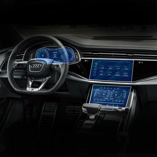 強化ガラス ナビゲーション ダッシュボード スクリーン フィルム プロテクター ステッカー 適用: アウディ/AUDI Q7 2020 2021 2022 Q8 2018 2019-2022 アクセサリー 3ピース AL-OO-6471 AL Interior parts for cars