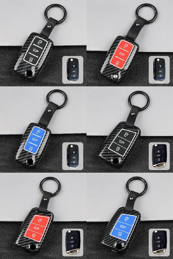 キーケース カバー 適用: VW フォルクスワーゲン/VOLKSWAGEN パサート ポロ ゴルフ 4 5 6 7 MK6 MK7 ティグアン セアト イビサ レオン 2 3 5F MK2 MK3 A ブラック~B ブルー AL-OO-6369 AL Interior parts for cars|オートパーツエージェンシー