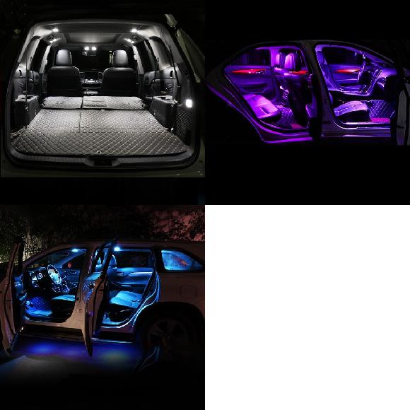 適用: MG 6 MG6 2017 2018 2019 6X キット エラー 12V LED バルブ インテリア ドーム リード ライト バニティ ミラー トランク ランプ アクセサリー ホワイト～レイクブルー AL-OO-6773 AL Exterior parts for cars