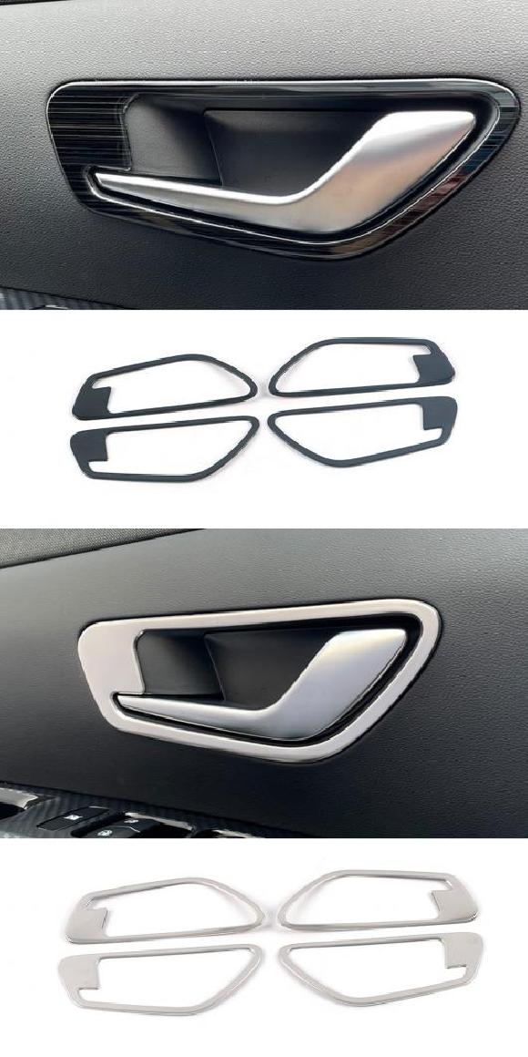 適用: ヒュンダイ/現代/HYUNDAI ツーソン NX4 2021 2022 ステンレス スチール インナー ドア ボウル プロテクター フレーム カバー ブラック模様 A・マット シルバー A AL-OO-6963 AL Interior parts for cars|オートパーツエージェンシー