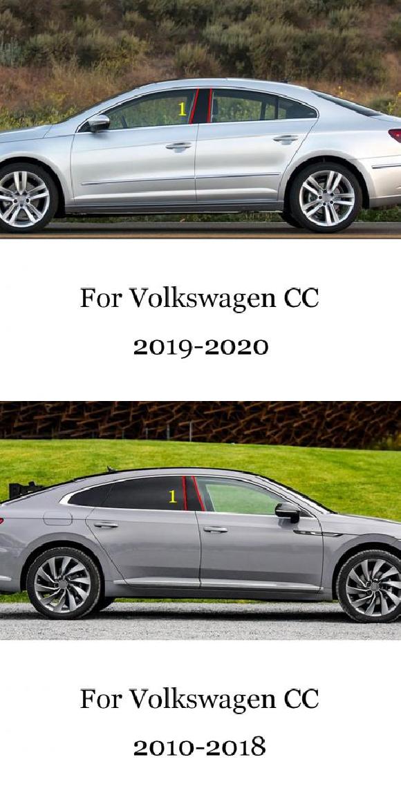 2ピース ブラック ポリッシュ ピラー ポスト 適用: フォルクスワーゲン/VOLKSWAGEN VW CC 2019 2020 ウインドウ トリム カバー BC 列 2019-2020 2ピース・2010-2018 2ピース AL-OO-7080 AL Exterior parts for cars