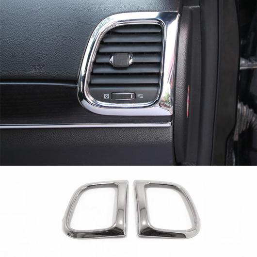 適用: ジープ/JEEP グランド チェロキー/CHEROKEE 2014 2015 2016 2017 ABS クローム スモール ホーン カバー トリム ステッカー アクセサリー 左 右 通気口 AL-OO-7226 AL Interior parts for cars