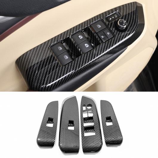 適用: トヨタ ハイランダー クルーガー 2014-2020 アクセサリー ABS カーボン ファイバー インナー ドア ボウル プロテクター フレーム カバー トリム ガラス リフト AL-OO-7349 AL Interior parts for cars