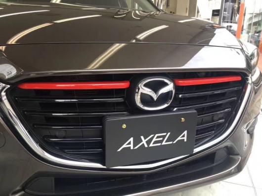 2ピース レッド ABS クローム フロント グリル カバー トリム ストリップ アクセサリー 適用: MAZDA3 BN アクセラ M3 2017 AL-OO-7648 AL Exterior parts for cars