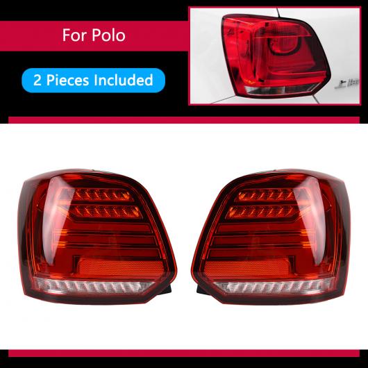 AL テール ランプ 適用: フォルクスワーゲン ポロ LED テールライト 2011-2018 ポロ リア フォグ ブレーキ ウインカー レッド AL-OO-7770