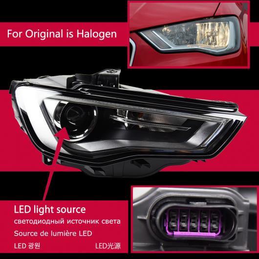 ヘッド ランプ 適用: アウディ/AUDI A3 LED ヘッドライト 2013-2016 ヘッドライト S3 DRL ウインカー ハイ ビーム エンジェル アイ プロジェクター レンズ LED AL-OO-7832 AL Car light｜オートパーツエージェンシー 201,460円
