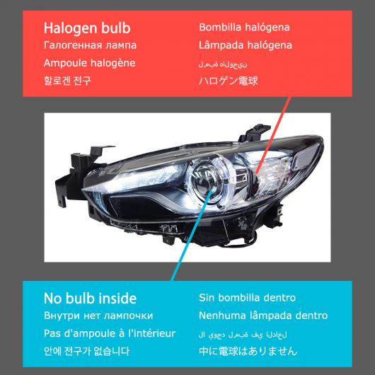 ヘッド ランプ 適用: MAZDA6 アテンザ LED ヘッドライト 2013-2016 ヘッドライト アテンザ DRL ウインカー ハイ ビーム エンジェル アイ プロジェクター レンズ バルブなし AL-OO-7988 AL Car light