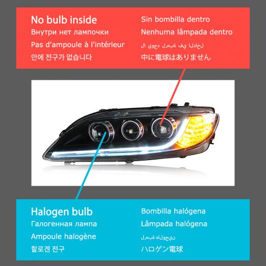ヘッド ランプ 適用: MAZDA6 LED ヘッドライト 2004-2012 ヘッドライト MAZDA6 アテンザ ADRL ウインカー ハイ ビーム エンジェル アイ プロジェクター レンズ タイプA AL-OO-8102 AL Car light
