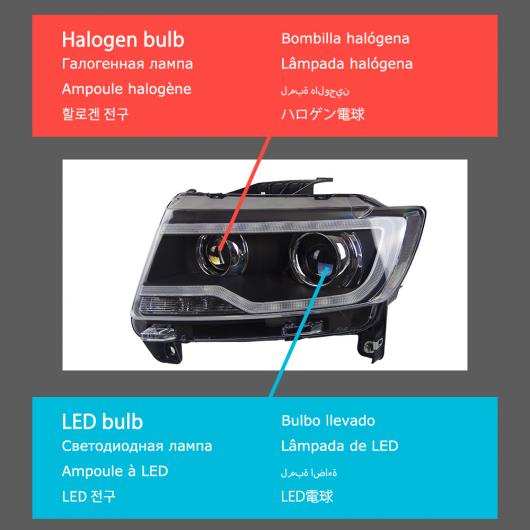 ヘッド ランプ 適用: ジープ/JEEP コンパス LED ヘッドライト 2011-2016 ヘッドライト コンパス DRL ウインカー ハイ ビーム エンジェル アイ プロジェクター レンズ LED AL-OO-8159 AL Car light