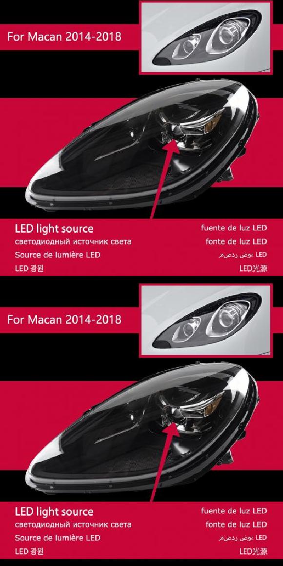 ヘッド ランプ 適用: ポルシェ/PORSCHE マカン LED ヘッドライト 2014-2017 ヘッドライト マカン DRL ウインカー ハイ ビーム エンジェル アイ プロジェクター 左側 1・右側 1 AL-OO-7783 AL Car light｜オートパーツエージェンシー