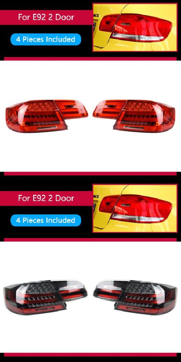 ヘッド ランプ 適用: M3 E92 LED ヘッドライト 2006-2013 ヘッドライト E93 335i 330i DRL ウインカー ハイ ビーム エンジェル アイ プロジェクター レッド・ダークグレー AL-OO-7789 AL Car light