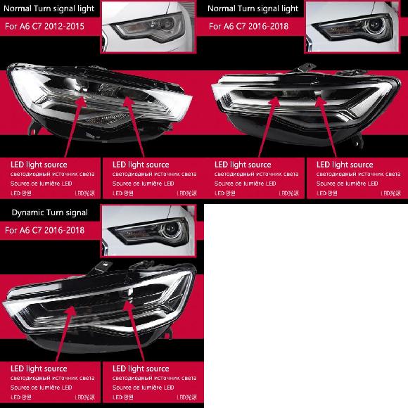 ヘッド ランプ 適用: アウディ/AUDI A6 C7 LED ヘッドライト 2012-2017 ヘッドライト A6 C7 DRL ウインカー ハイ ビーム エンジェル アイ 2012-2015～2016-2018 ダイナミック AL-OO-7800 AL Car light 300,384円