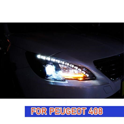 ヘッド ランプ 適用: プジョー/PEUGEOT 408 LED ヘッドライト 2014-2015 ヘッドライト プジョー/PEUGEOT 408 DRL ウインカー ハイ ビーム エンジェル アイ プロジェクター レンズ AL-OO-7860 AL Car light