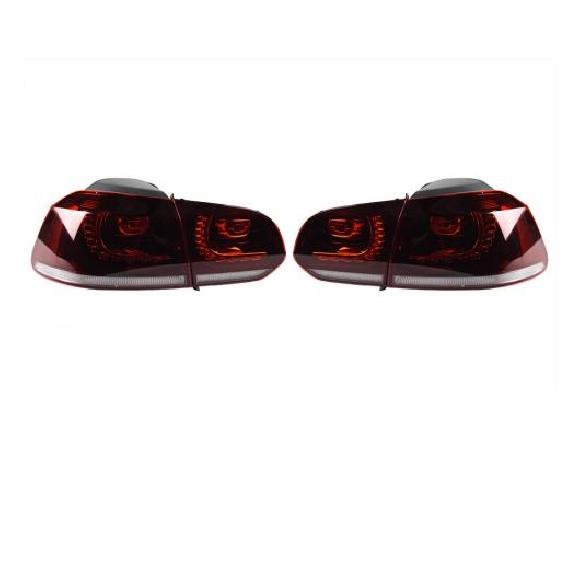 テール ランプ 適用: ゴルフ 6 LED テールライト 2009-2012 GOLF6 MK6 R20 リア フォグ ブレーキ ウインカー ダイナミック シグナル ライト ブラック・ダークレッド AL-OO-7920 AL Car light