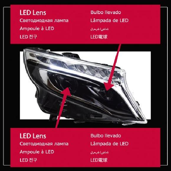 ヘッド ランプ 適用: メルセデス・ベンツ ヴィト LED ヘッドライト 2013-2019 ヘッドライト ヴィト W447 DRL ウインカー ハイ ビーム 右ハンドル用・左ハンドル用 ヘッドライト オール LED AL-OO-7949 AL Car light