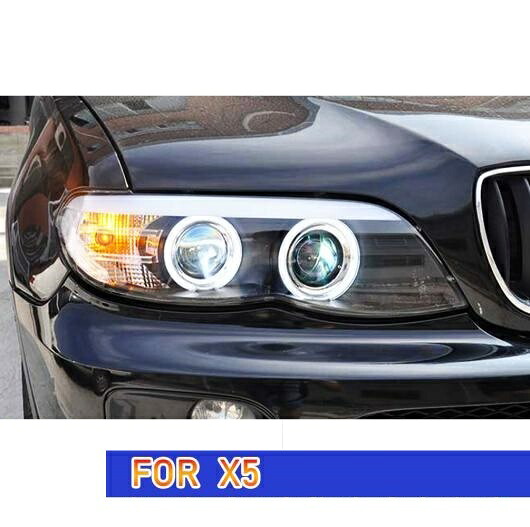 ヘッド ランプ 適用: BMW X5 LED ヘッドライト 2004-2006 ヘッドライト E53 DRL ウインカー ハイ ビーム エンジェル アイ プロジェクター レンズ ヘッドライト オール LED AL-OO-7995 AL Car light