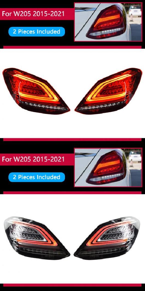 テール ランプ 適用: メルセデス・ベンツ W205 LED テールライト 2014-2020 C180 C200 C300 リア フォグ ブレーキ ウインカー レッド・ブラック AL-OO-8003 AL Car light|オートパーツエージェンシー