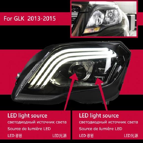 ヘッド ランプ 適用: メルセデス・ベンツ GLK300 LED ヘッドライト 2008-2015 ヘッドライト GLK260 X204 DRL ウインカー ハイ ビーム A ペア 2008-2012・2013-2015 AL-OO-8013 AL Car light